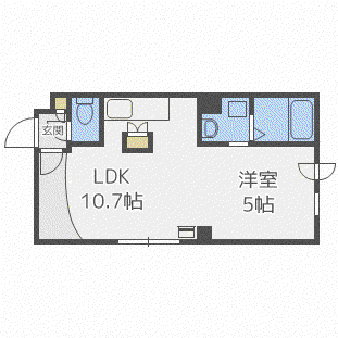ノルドフューメ(1LDK/1階)の間取り写真