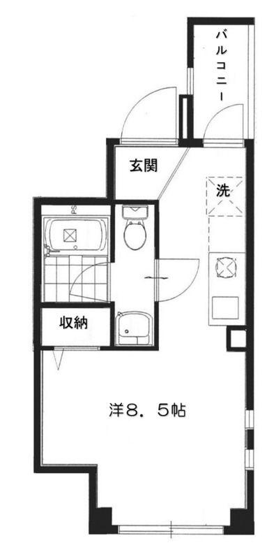ファブール中村橋(ワンルーム/4階)の間取り写真