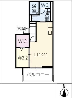 ALMA(1LDK/2階)の間取り写真