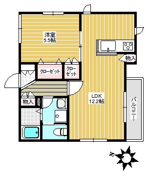 ラフィネ千川(1LDK/2階)の間取り写真