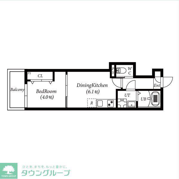 TH川名(1DK/2階)の間取り写真