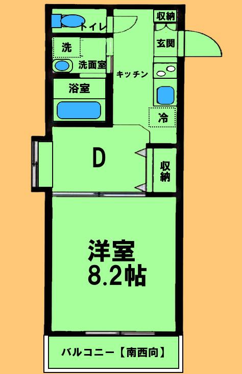 マイフェアー相模原(1DK/3階)の間取り写真
