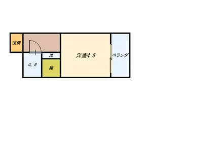 セントヒルズ熊本(1K/3階)の間取り写真