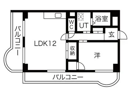 ハイデンスKITAOOJI(1LDK/4階)の間取り写真