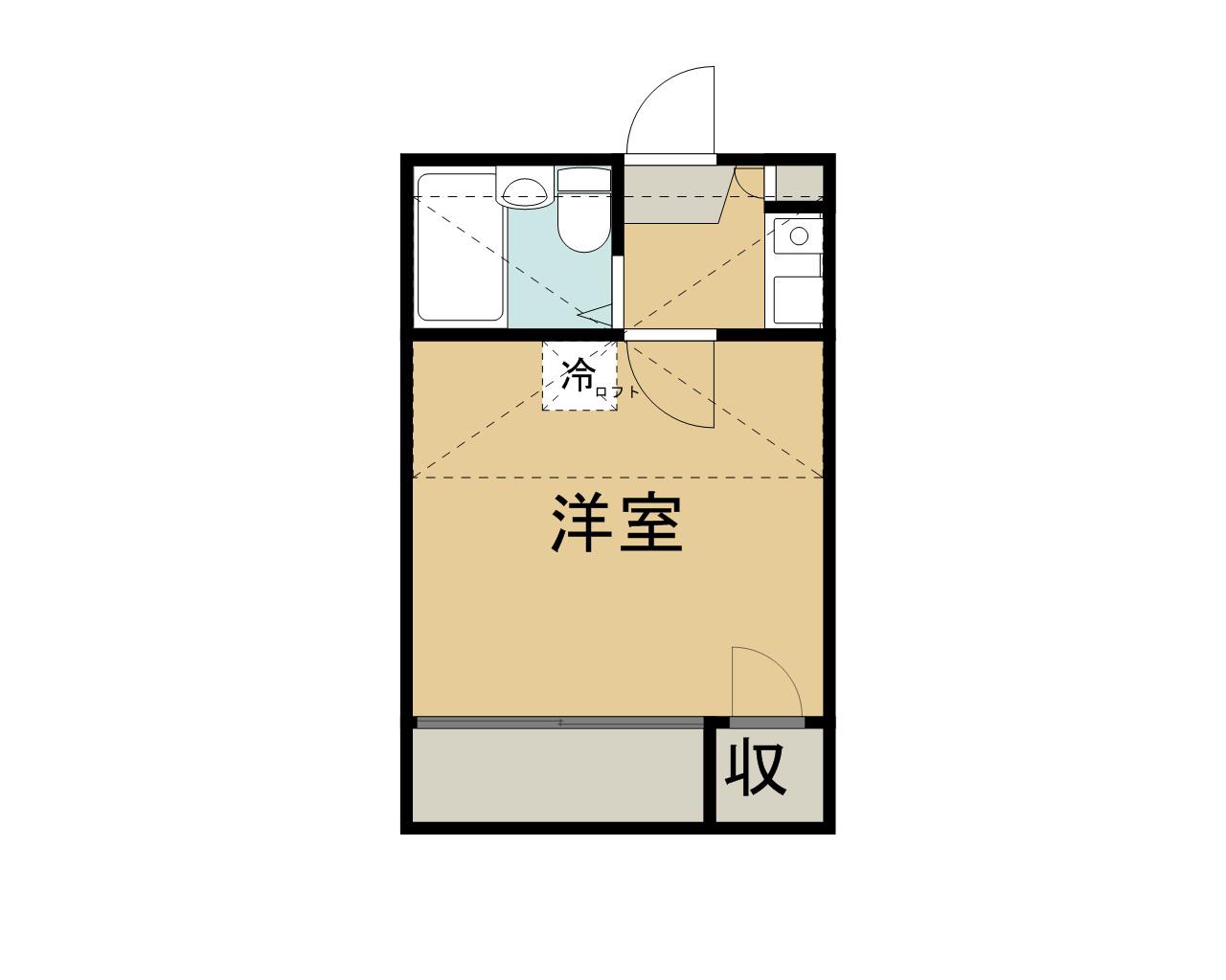 アートビップ幕張III(1K/2階)の間取り写真