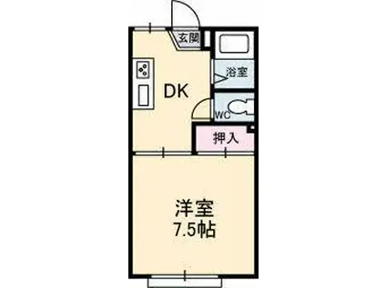 タウニーマタノ B棟(1DK/1階)の間取り写真