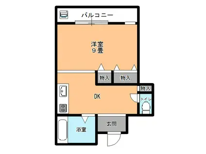 ドルチェ・ヴィータ(1DK/1階)の間取り写真