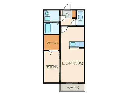 アルヴェール富士見(1LDK/2階)の間取り写真