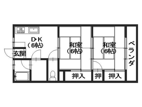 森井マンション(2DK/2階)の間取り写真