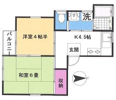 ハイツワコー(2K/2階)の間取り写真