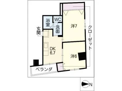 グランド・ステージ(2DK/3階)の間取り写真