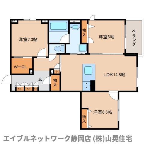 シャーメゾンステージ西草深(3LDK/4階)の間取り写真