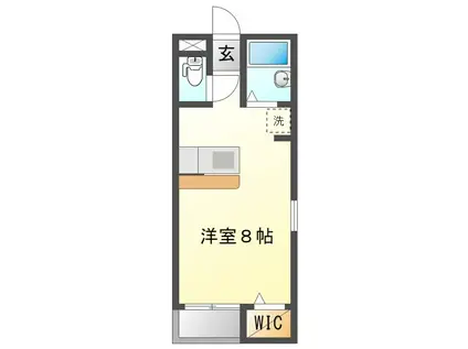 オリーブB(ワンルーム/1階)の間取り写真