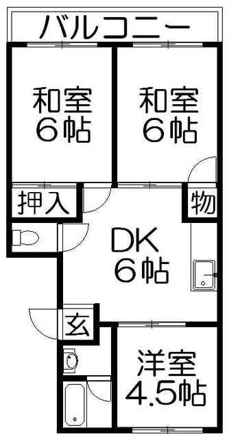 コーポ忠栄(3DK/4階)の間取り写真