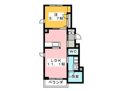 SUN RESIDENCE II(1LDK/1階)の間取り写真