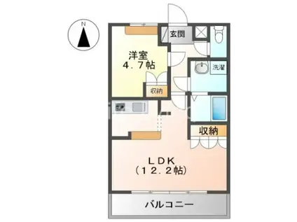 コートヴェール中島田II(1LDK/1階)の間取り写真
