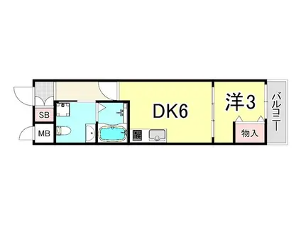 ガゼルノア加島II(1DK/3階)の間取り写真