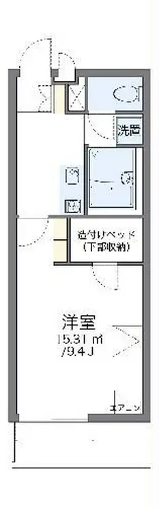 レオパレスロワジール 3階階 間取り