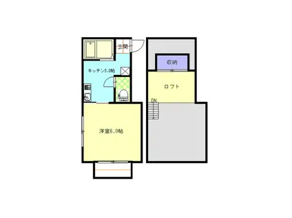 ローザンヌ葉山(1K/1階)の間取り写真