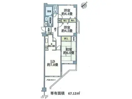 グレイスコート東戸塚II(3LDK/3階)の間取り写真