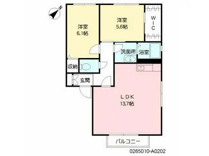カーサ新宮(2LDK/2階)の間取り写真