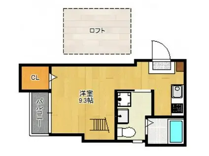 CHOCOLATEIII(ワンルーム/1階)の間取り写真