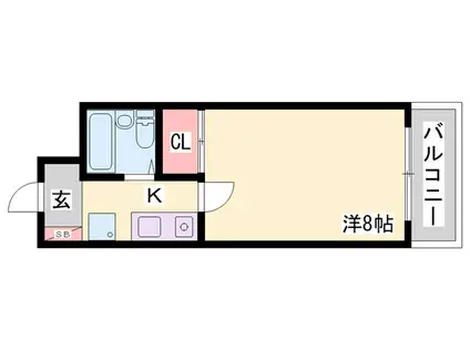 KYマンション会下山(1K/3階)の間取り写真