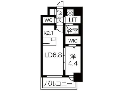メイクスWアート今池III(1LDK/6階)の間取り写真