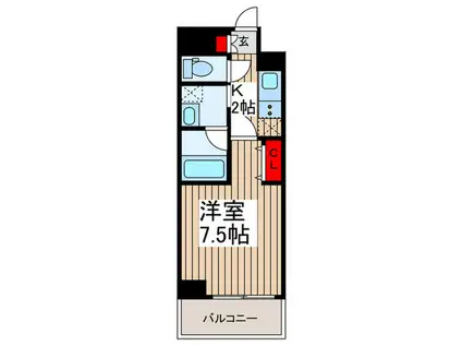 アーバンパーク浅草II(1K/7階)の間取り写真