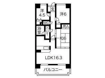 コンバウス西中田(3LDK/5階)の間取り写真