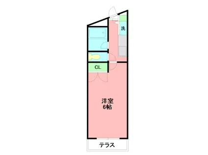ユースフル伊勢原(1K/1階)の間取り写真