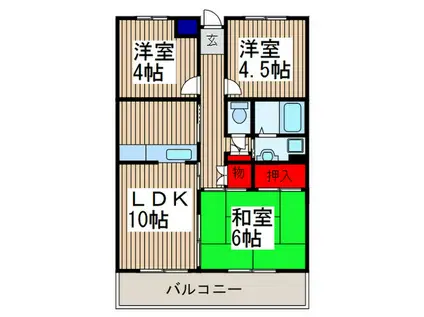 シャトレーヌ武蔵浦和(3LDK/7階)の間取り写真
