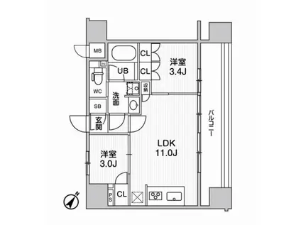 NIDO SUGAMO(2LDK/3階)の間取り写真