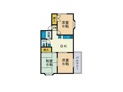 山田ハウス(3DK/2階)の間取り写真