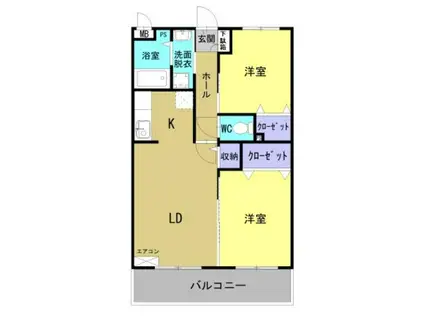 松江芭蕉マンション(2LDK/2階)の間取り写真