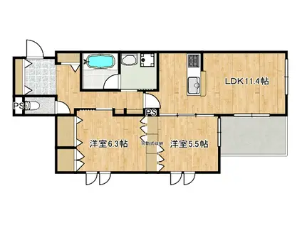 WISTERIA Tウィステリア T(2LDK/2階)の間取り写真