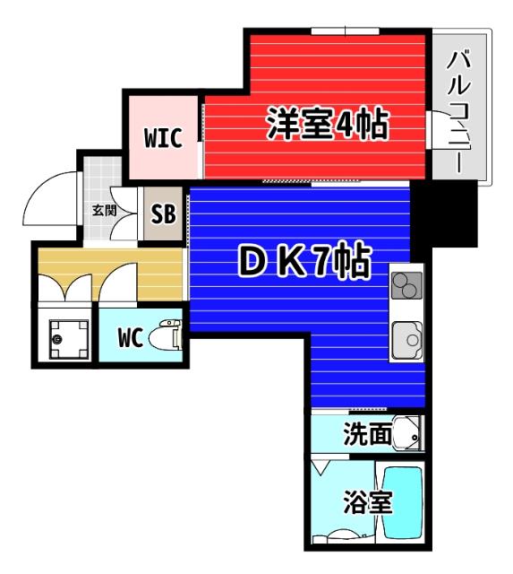 セレニテ本町グランデ(1DK/15階)の間取り写真