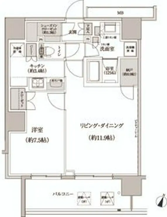 パークハビオ渋谷本町レジデンス 3階階 間取り