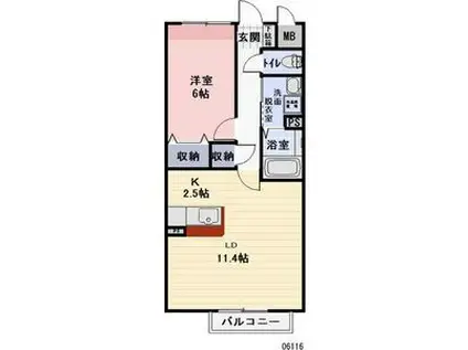 スターライズ(1LDK/2階)の間取り写真
