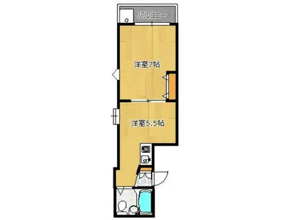 GYM清水が丘(1DK/5階)の間取り写真