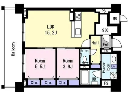 REFISIA箕面船場(2LDK/6階)の間取り写真