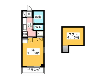 シューフルールIII(1K/3階)の間取り写真