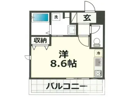 リレックス北清水(ワンルーム/3階)の間取り写真