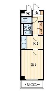 グレースタワー(1K/7階)の間取り写真