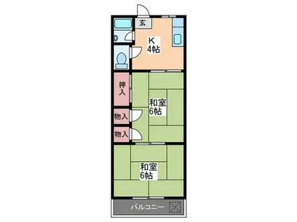 大前ビル(2K/3階)の間取り写真