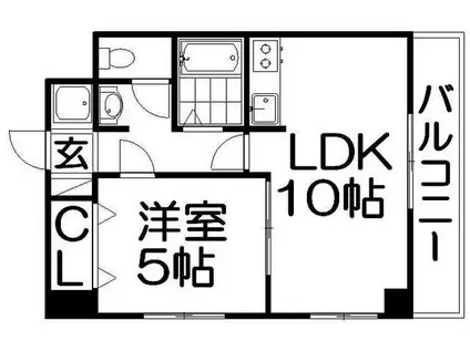 MPLAZA香里壱番館(1LDK/6階)の間取り写真