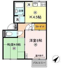 プレジール三島(2K/2階)の間取り写真
