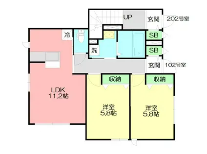 MY MAISON松浪(2LDK/1階)の間取り写真