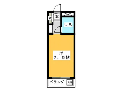 グリーンラークひばり北(1K/3階)の間取り写真