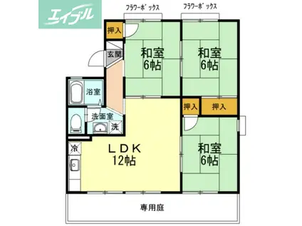 サンライズ芳泉 A棟(3LDK/1階)の間取り写真